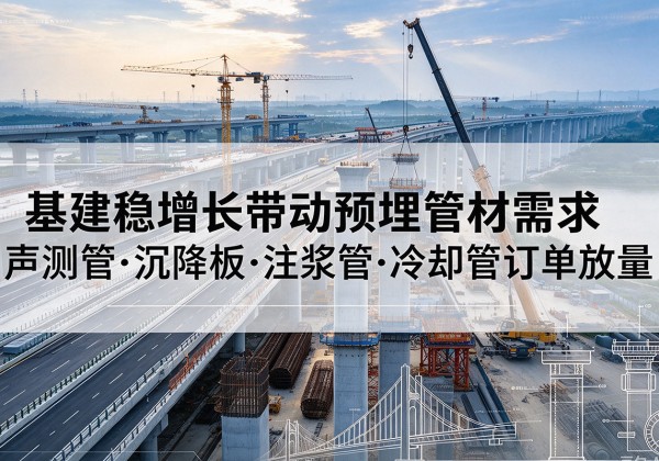 白杨基建稳增长带动预埋监测管材需求，声测管、沉降板、注浆管订单持续放量