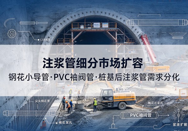 白杨注浆管细分市场扩容，隧道钢花小导管、PVC 袖阀管、桩基后注浆管需求分化